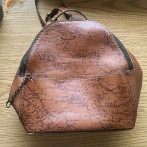 Leather world backpack
